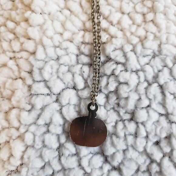 Silver adjustable pumpkin charm necklace - Picture 3 of 6